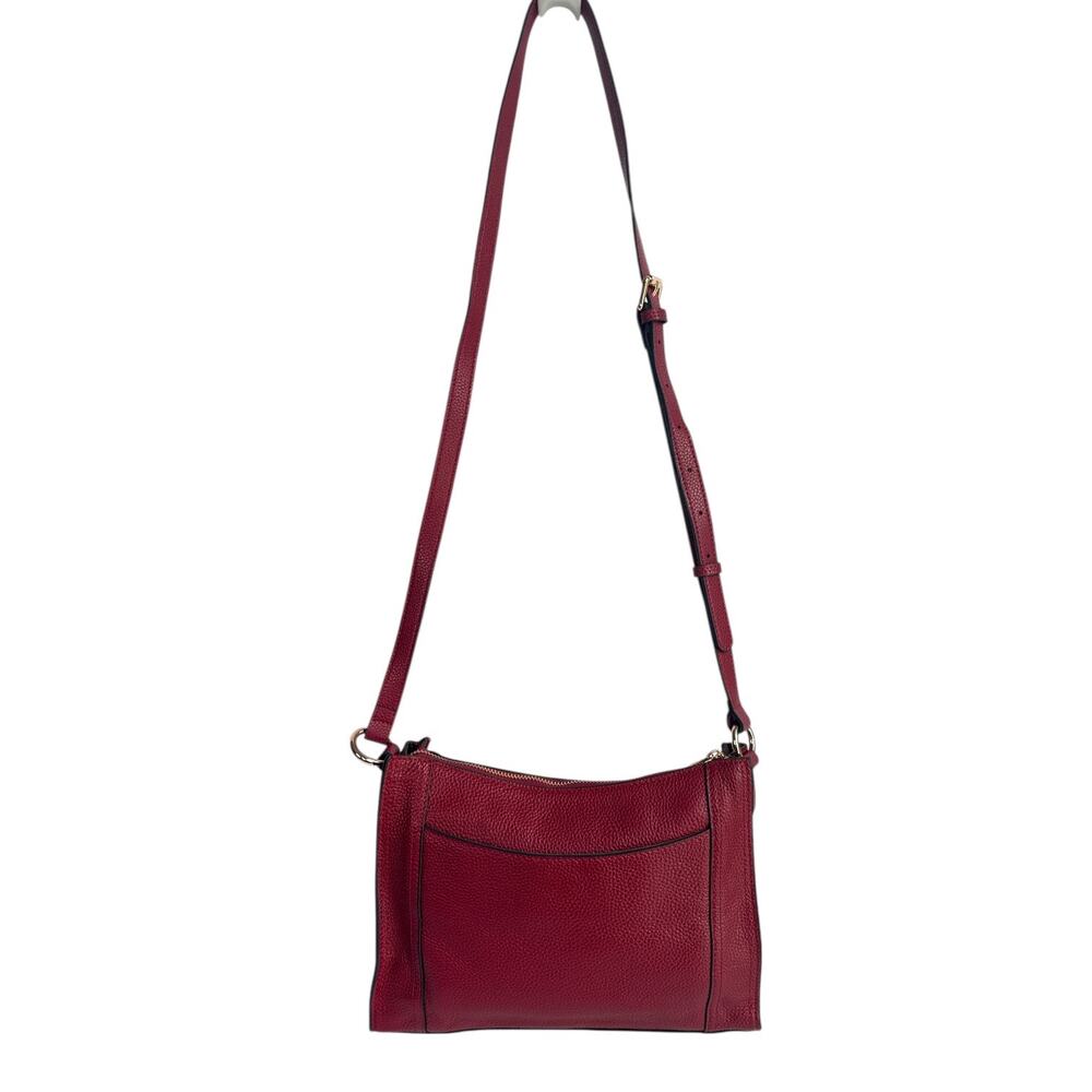 Leather Crossbody Bag Burgundy Pebbled Shoulder Purse NEW